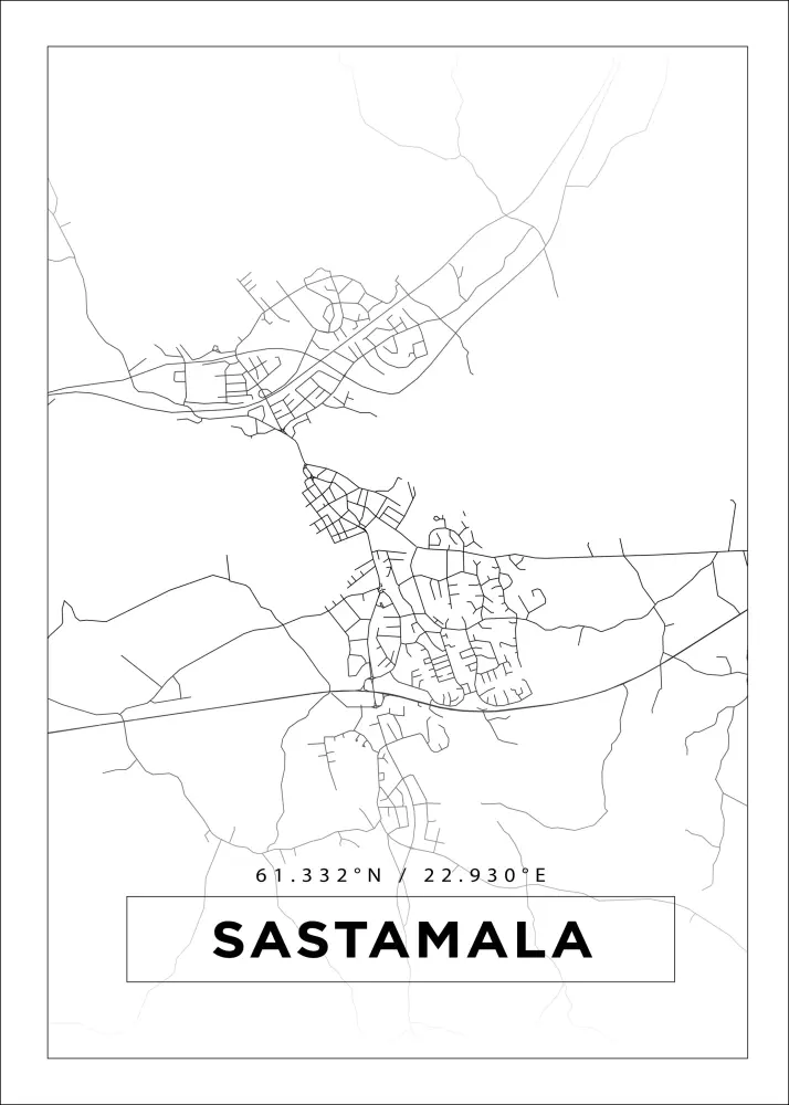 Bildverkstad Map - Sastamala - White Poster