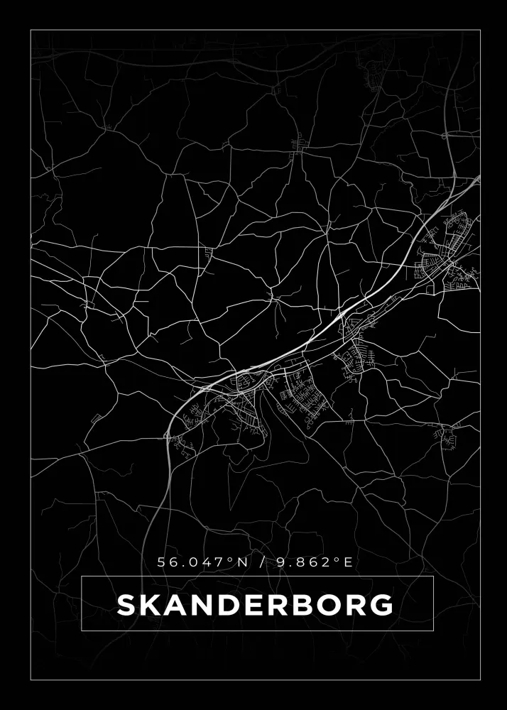 Bildverkstad Map - Skanderborg - Black Poster