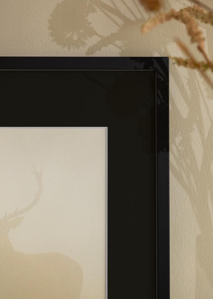 Ram med passepartou Frame Edsbyn Black 40x60 cm - Picture Mount Black 30x50 cm