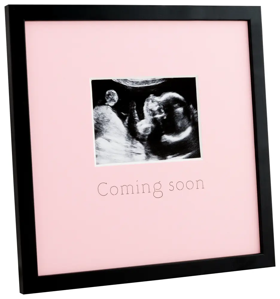 Egen tillverkning - Passepartouter Frame for ultrasound image - Coming soon - Pink - 20x20 cm
