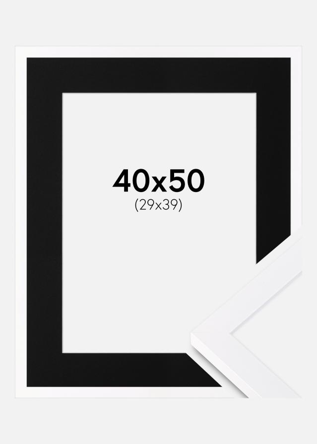 Ram med passepartou Frame Selection White 40x50 cm - Picture Mount Black 30x40 cm