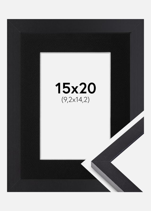Ram med passepartou Frame Selection Black 15x20 cm - Picture Mount Black 4x6 inches