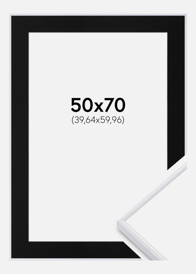 Ram med passepartou Frame Visby Black 50x70 cm - Picture Mount Black 16x24 inches