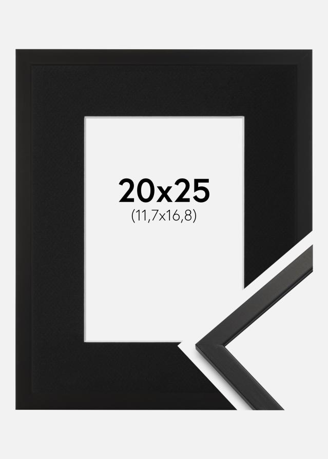 Ram med passepartou Frame Edsbyn Black 20x25 cm - Picture Mount Black 5x7 inches