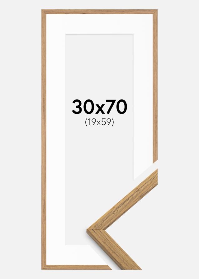 Ram med passepartou Frame Edsbyn Teak 30x70 cm - Picture Mount White 20x60 cm