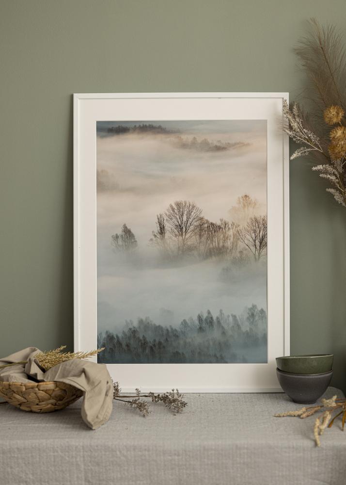 Ram med passepartou Frame Kaspar White 50x70 cm - Picture Mount White 16x24 inches