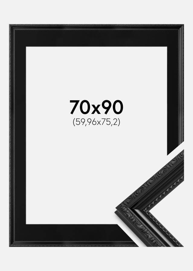 Ram med passepartou Frame Abisko Black 70x90 cm - Picture Mount Black 24x30 inches