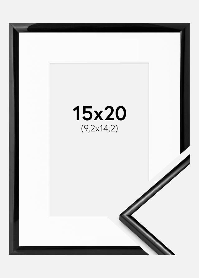 Ram med passepartou Frame Scandi Black 15x20 cm - Picture Mount White 4x6 inches