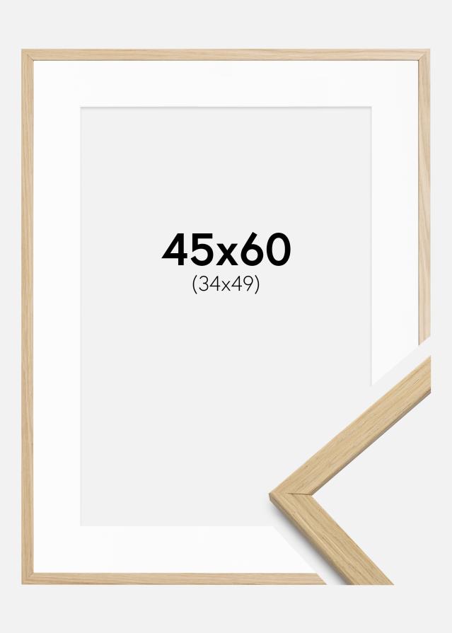 Ram med passepartou Frame Edsbyn Oak 45x60 cm - Picture Mount White 35x50 cm