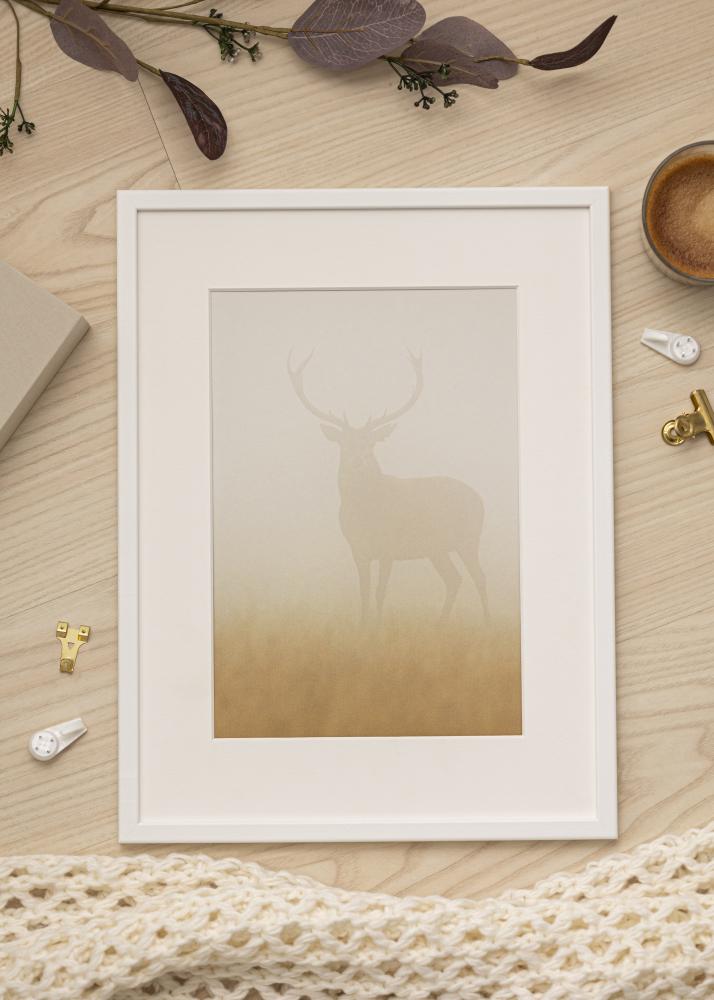 Ram med passepartou Frame Kaspar White 50x70 cm - Picture Mount White 16x24 inches
