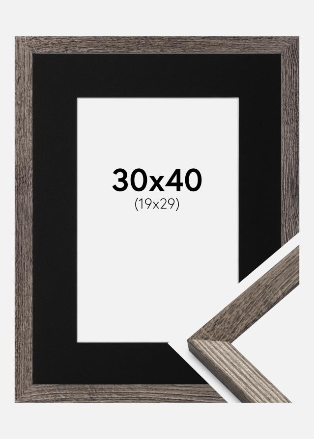 Ram med passepartou Frame Fiorito Walnut 30x40 cm - Picture Mount Black 20x30 cm