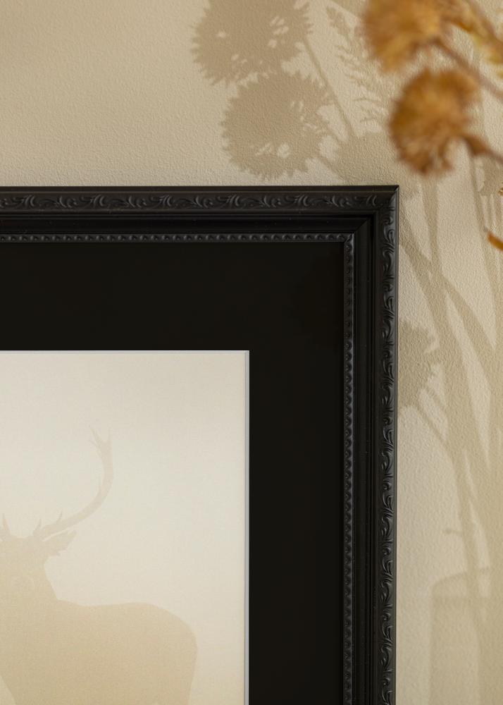 Ram med passepartou Frame Abisko Black 40x50 cm - Picture Mount Black 29.7x42 cm