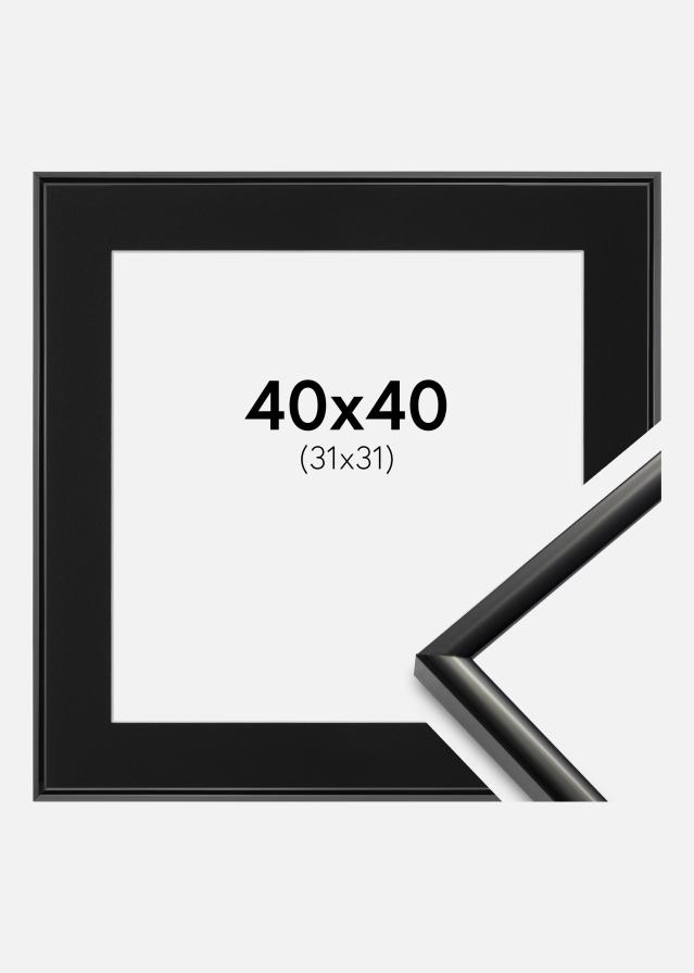 Ram med passepartou Frame New Lifestyle Black 40x40 cm - Picture Mount Black 32x32 cm