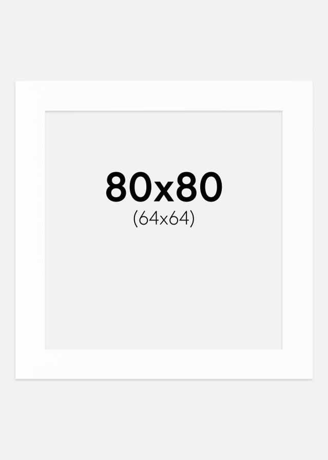 Egen tillverkning - Passepartouter Mount White (White Core) 80x80 cm (64x64)