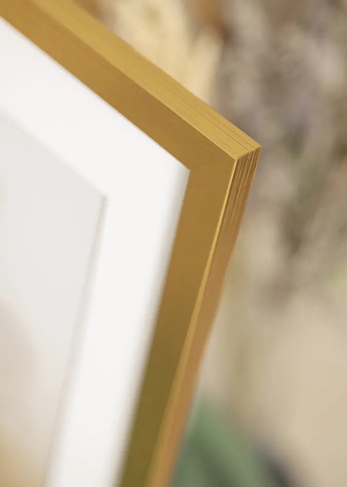 Ram med passepartou Frame Gold Wood 60x90 cm - Picture Mount White 40x70 cm