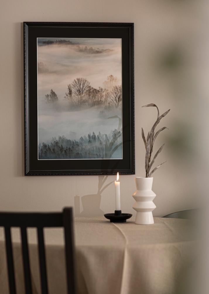 Ram med passepartou Frame Abisko Black 40x50 cm - Picture Mount Black 29.7x42 cm