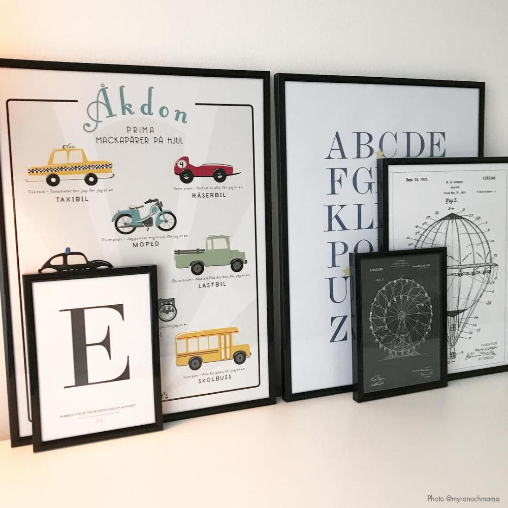 Bildverkstad Patent drawing - Ferris wheel - Black Poster