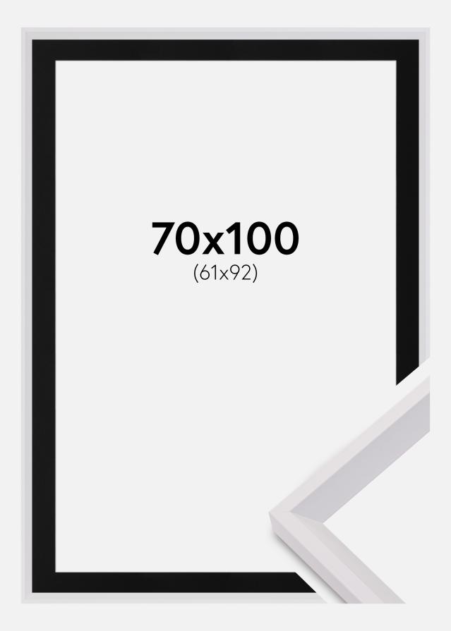 Ram med passepartou Frame Globe White 70x100 cm - Picture Mount Black 62x93 cm