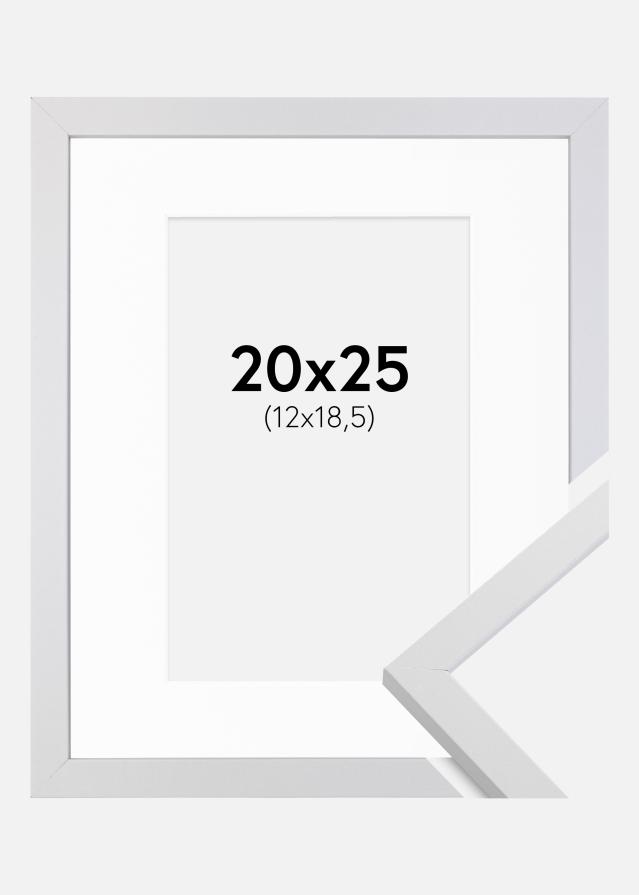 Ram med passepartou Frame Trendy White 20x25 cm - Picture Mount White 13x19.5 cm
