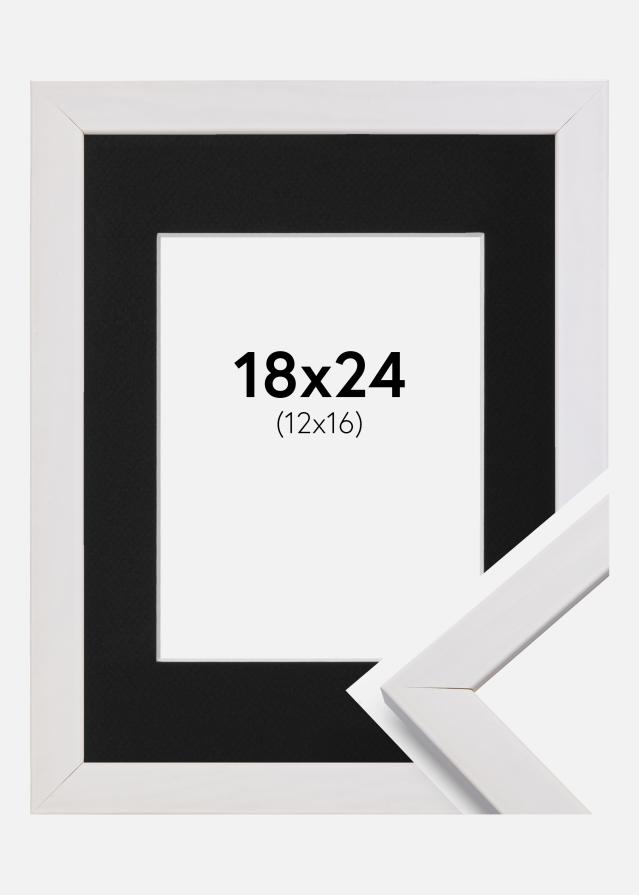 Ram med passepartou Frame Stilren White 18x24 cm - Picture Mount Black 13x17 cm