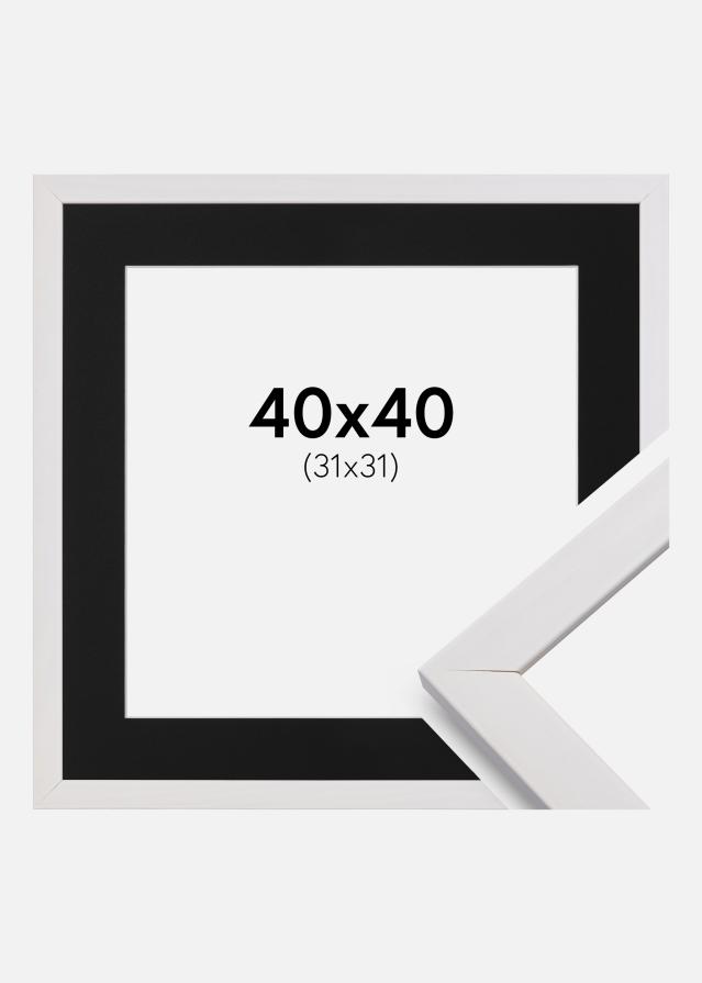 Ram med passepartou Frame Stilren White 40x40 cm - Picture Mount Black 32x32 cm