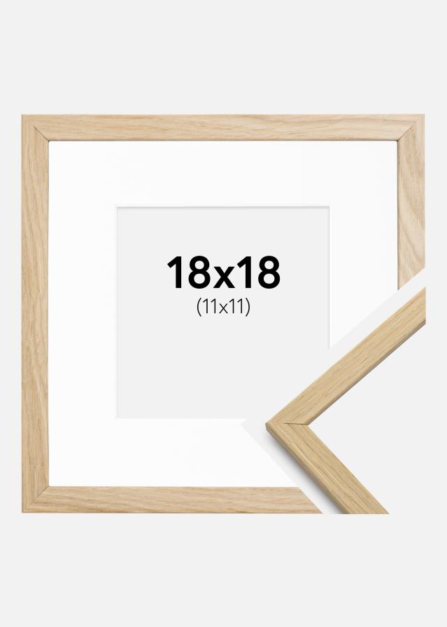 Ram med passepartou Frame Edsbyn Oak 18x18 cm - Picture Mount White 12x12 cm