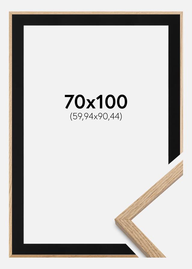 Ram med passepartou Frame Oslo Oak 70x100 cm - Picture Mount Black 24x36 inches
