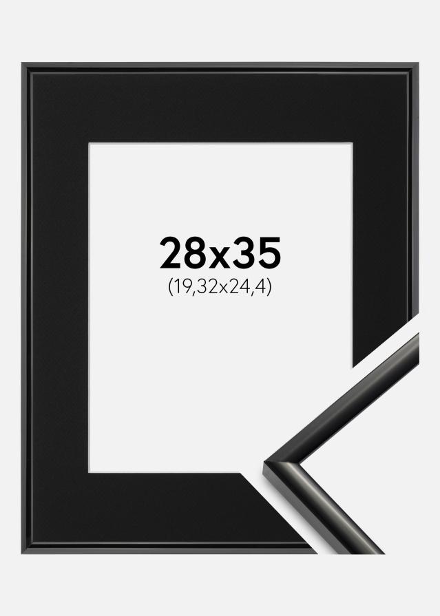 Ram med passepartou Frame New Lifestyle Black 28x35 cm - Picture Mount Black 8x10 inches
