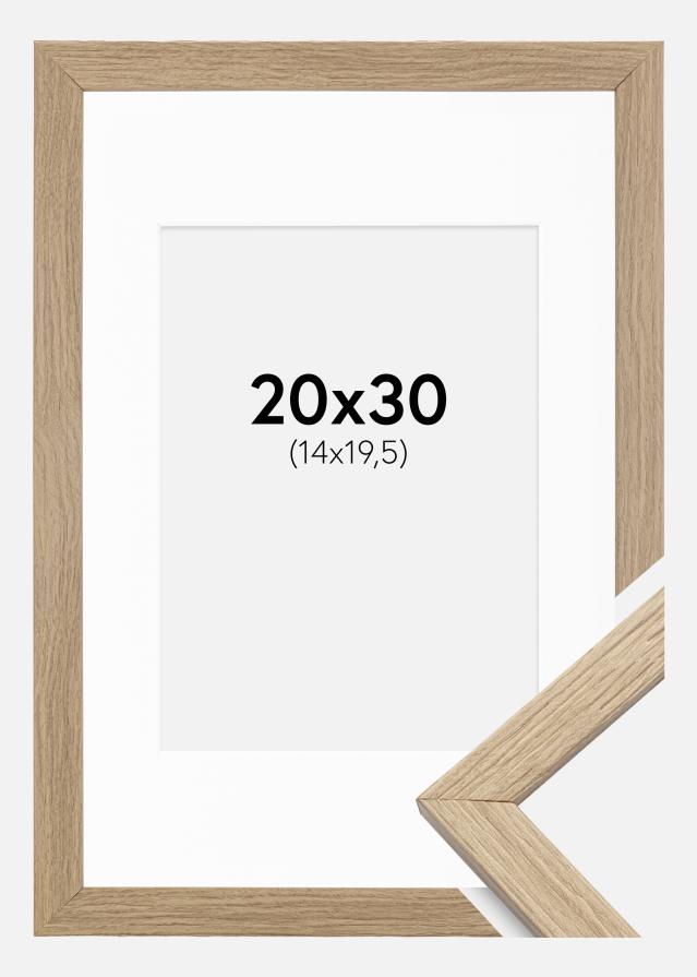 Ram med passepartou Frame Stilren Acrylic Glass Oak 20x30 cm - Picture Mount White 15x21 cm