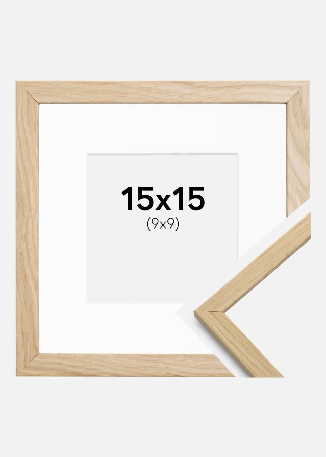 Ram med passepartou Frame Edsbyn Oak 15x15 cm - Picture Mount White 10x10 cm