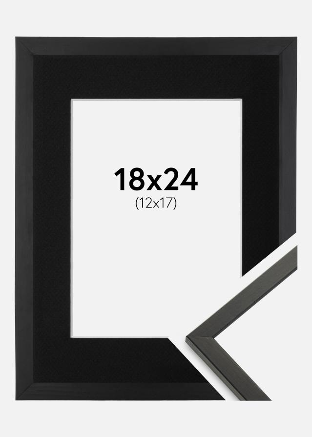 Ram med passepartou Frame Galant Black 18x24 cm - Picture Mount Black 13x18 cm