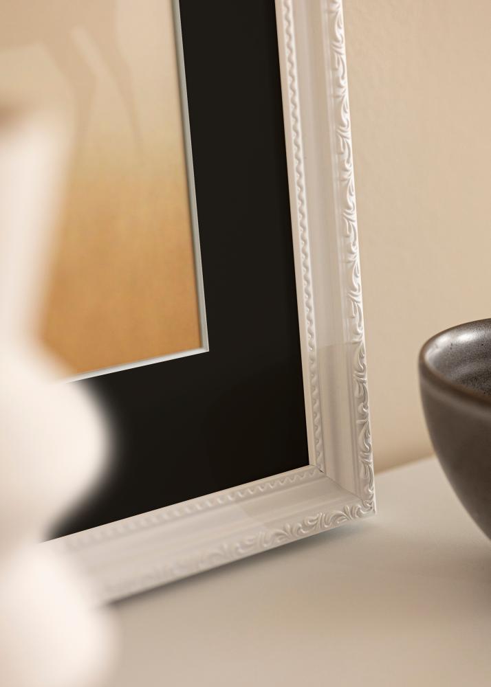 Ram med passepartou Frame Abisko White 24x30 cm - Picture Mount Black 18x24 cm