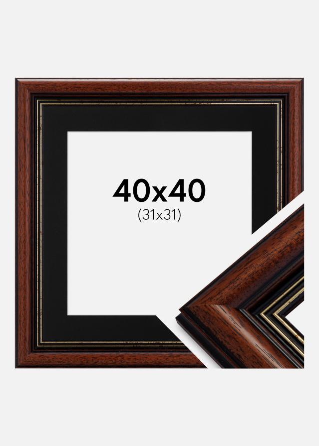 Ram med passepartou Frame Old Retro 40x40 cm - Picture Mount Black 32x32 cm