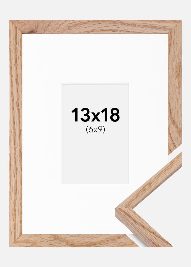 Ram med passepartou Frame E-Line Oak 13x18 cm - Picture Mount White 7x10 cm