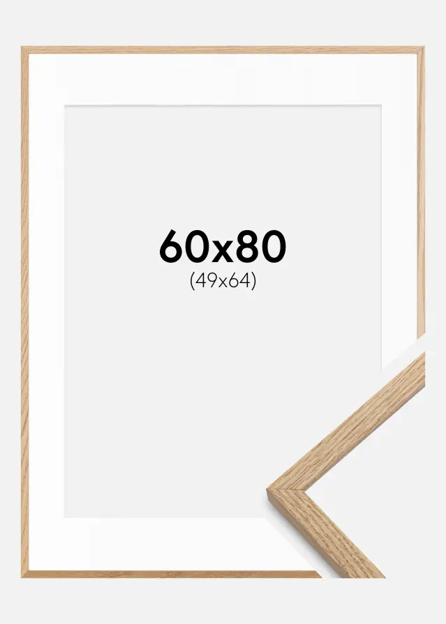 Ram med passepartou Frame Oslo Oak 60x80 cm - Picture Mount White 50x65 cm