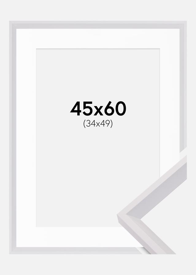 Ram med passepartou Frame Globe White 45x60 cm - Picture Mount White 35x50 cm