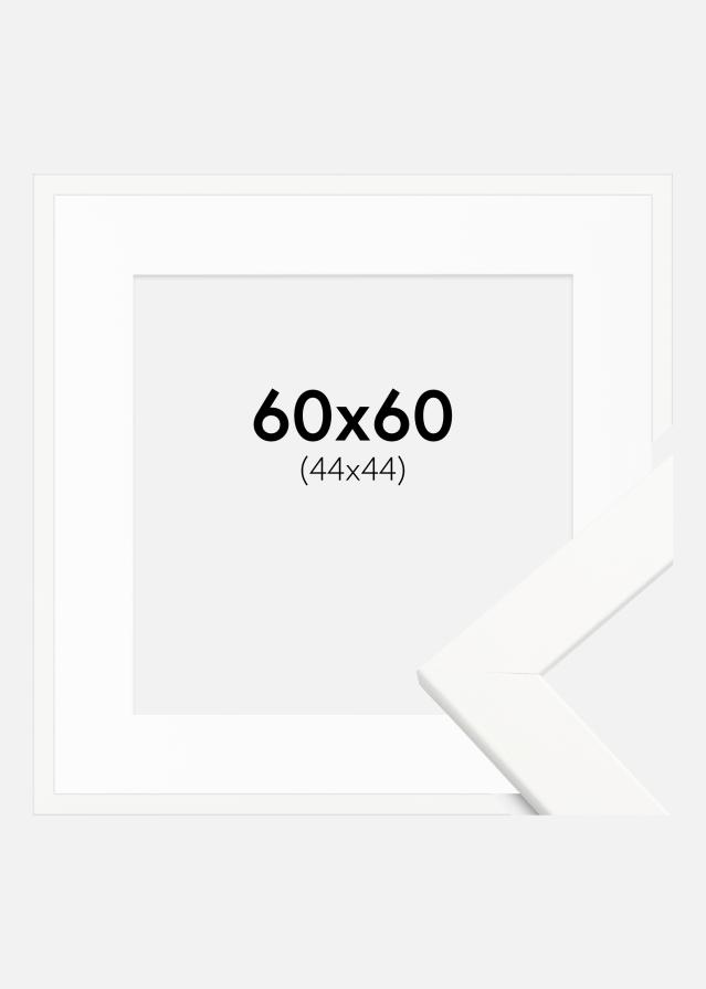 Ram med passepartou Frame Trendline White 60x60 cm - Picture Mount White 45x45 cm