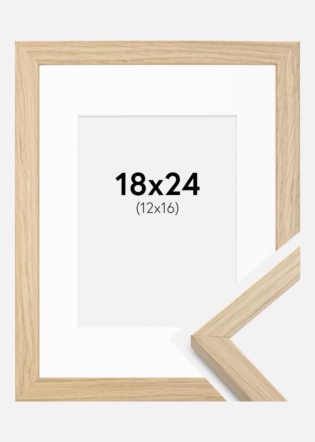 Ram med passepartou Frame Grimsåker Oak 18x24 cm - Picture Mount White 13x17 cm