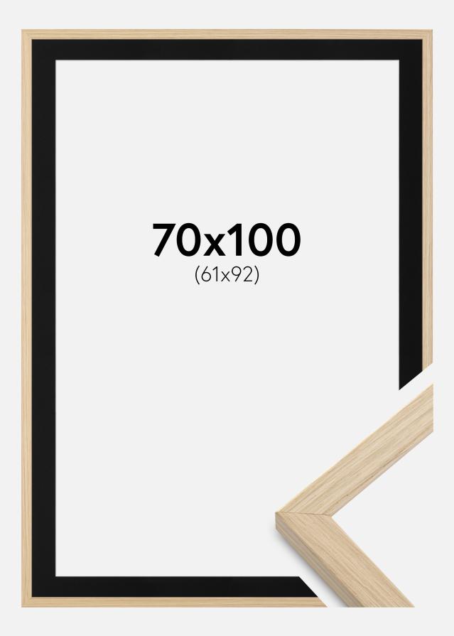 Ram med passepartou Frame Grimsåker Oak 70x100 cm - Picture Mount Black 62x93 cm