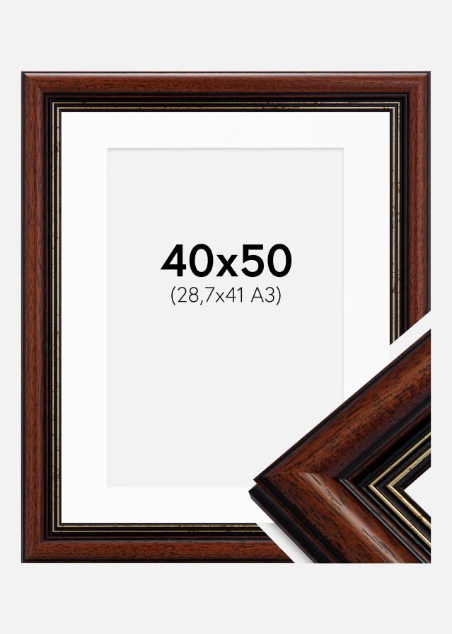 Ram med passepartou Frame Old Retro 40x50 cm - Picture Mount White 29.7x42 cm (A3)