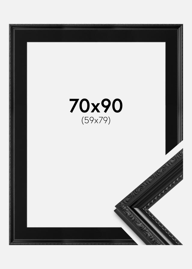Ram med passepartou Frame Abisko Black 70x90 cm - Picture Mount Black 60x80 cm