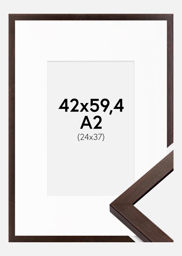 Ram med passepartou Frame Selection Walnut 42x59.4 cm (A2) - Picture Mount White 25x38 cm