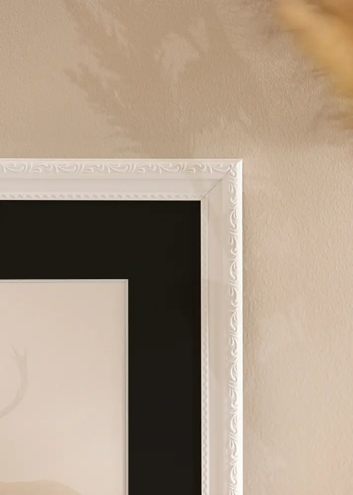 Ram med passepartou Frame Abisko White 60x80 cm - Picture Mount Black 50x60 cm