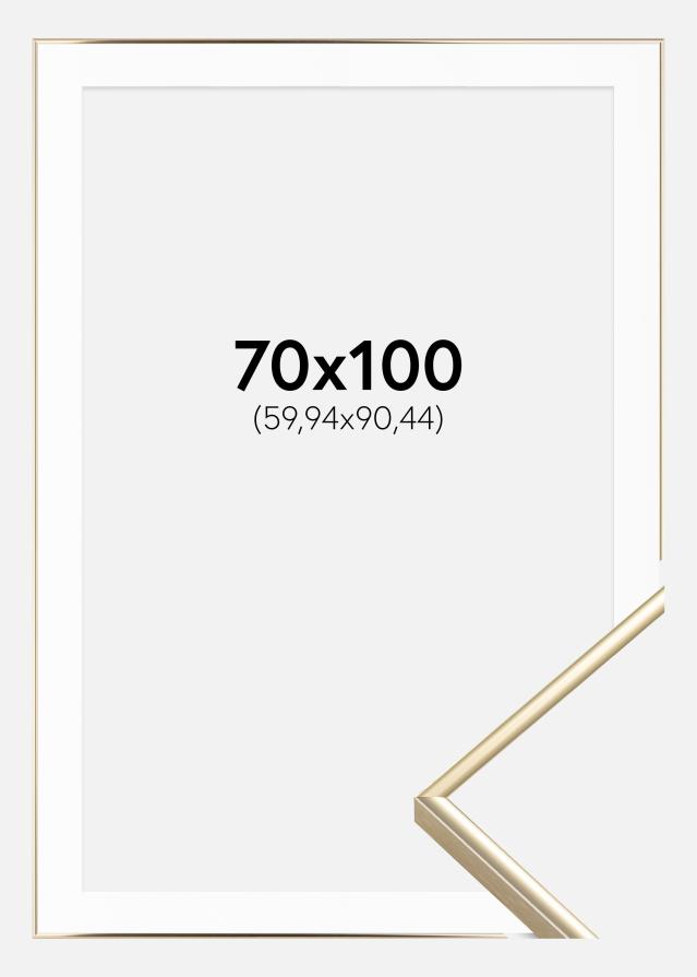 Ram med passepartou Frame Visby Shiny Gold 70x100 cm - Picture Mount White 24x36 inches