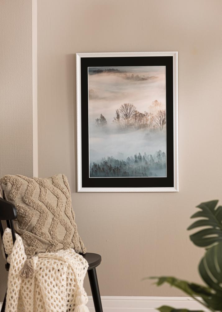 Ram med passepartou Frame Abisko White 24x30 cm - Picture Mount Black 18x24 cm