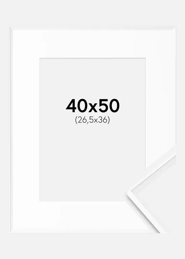 Ram med passepartou Frame Desire White 40x50 cm - Picture Mount White 27.5x37 cm