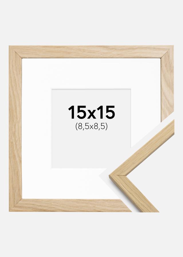 Ram med passepartou Frame Edsbyn Oak 15x15 cm - Picture Mount White 9x9 cm