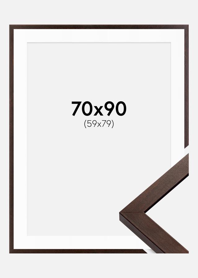 Ram med passepartou Frame Selection Walnut 70x90 cm - Picture Mount White 60x80 cm