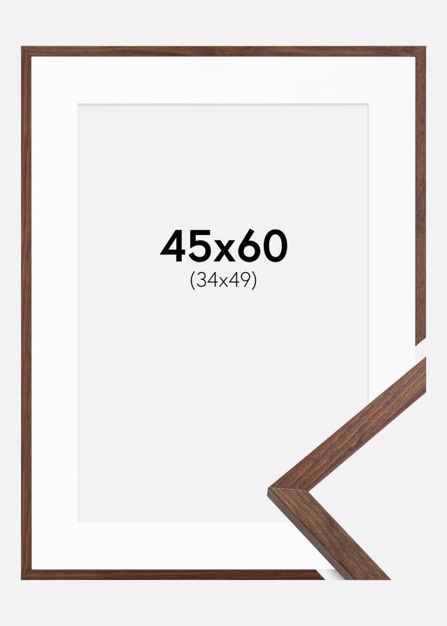 Ram med passepartou Frame Galant Walnut 45x60 cm - Picture Mount White 35x50 cm