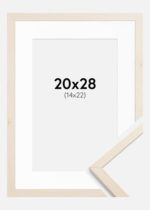 Ram med passepartou Frame Edsbyn Maple 20x28 cm - Picture Mount White 15x23 cm